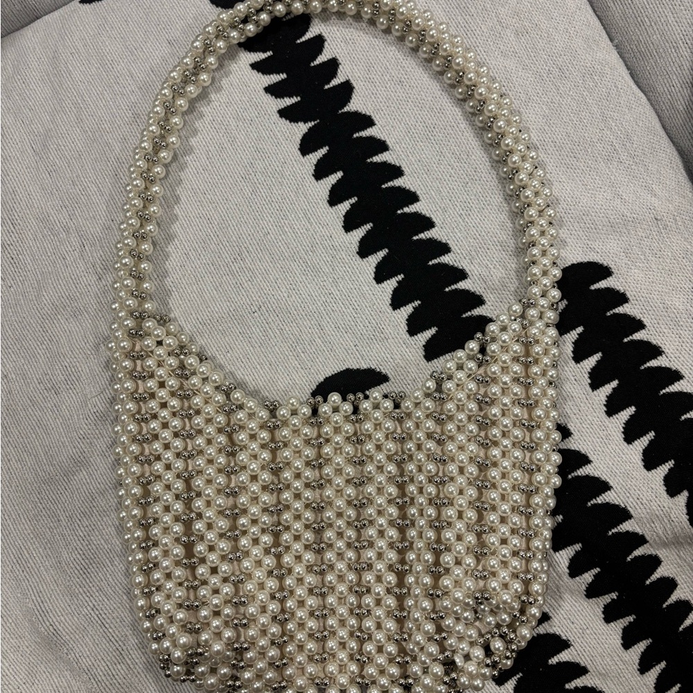 Zara Pearl Beaded Shoulder Bag